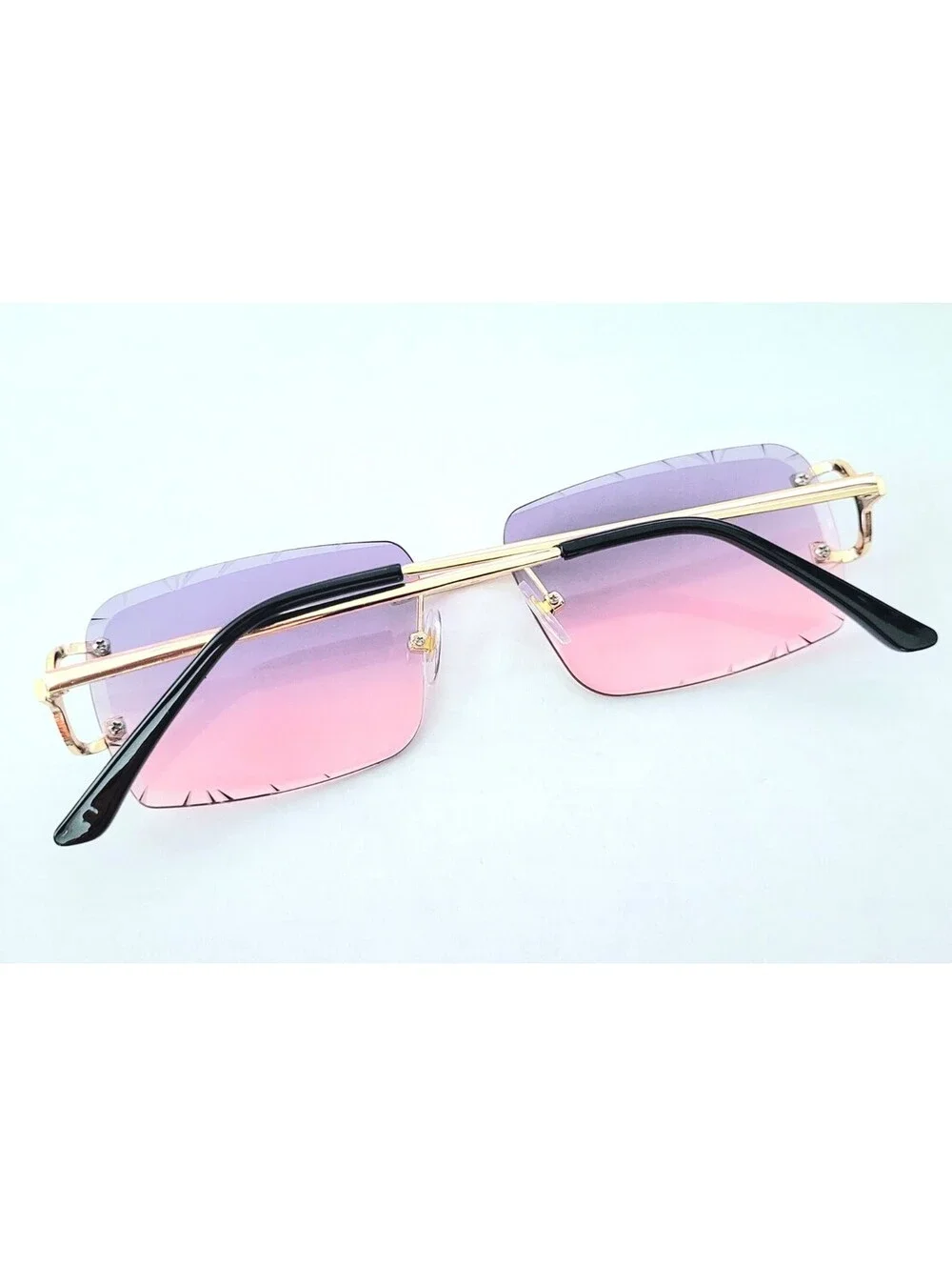 Piccadilly Purple Gradient C Diamond Cut Designer Sunglasses
